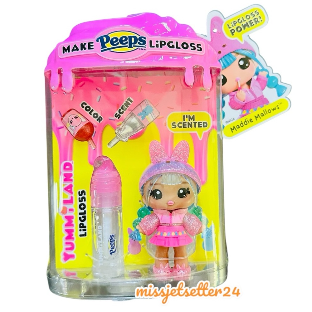 NWT Pink YummiLand 7" Maddie Mallows x Peeps Lip Gloss Doll